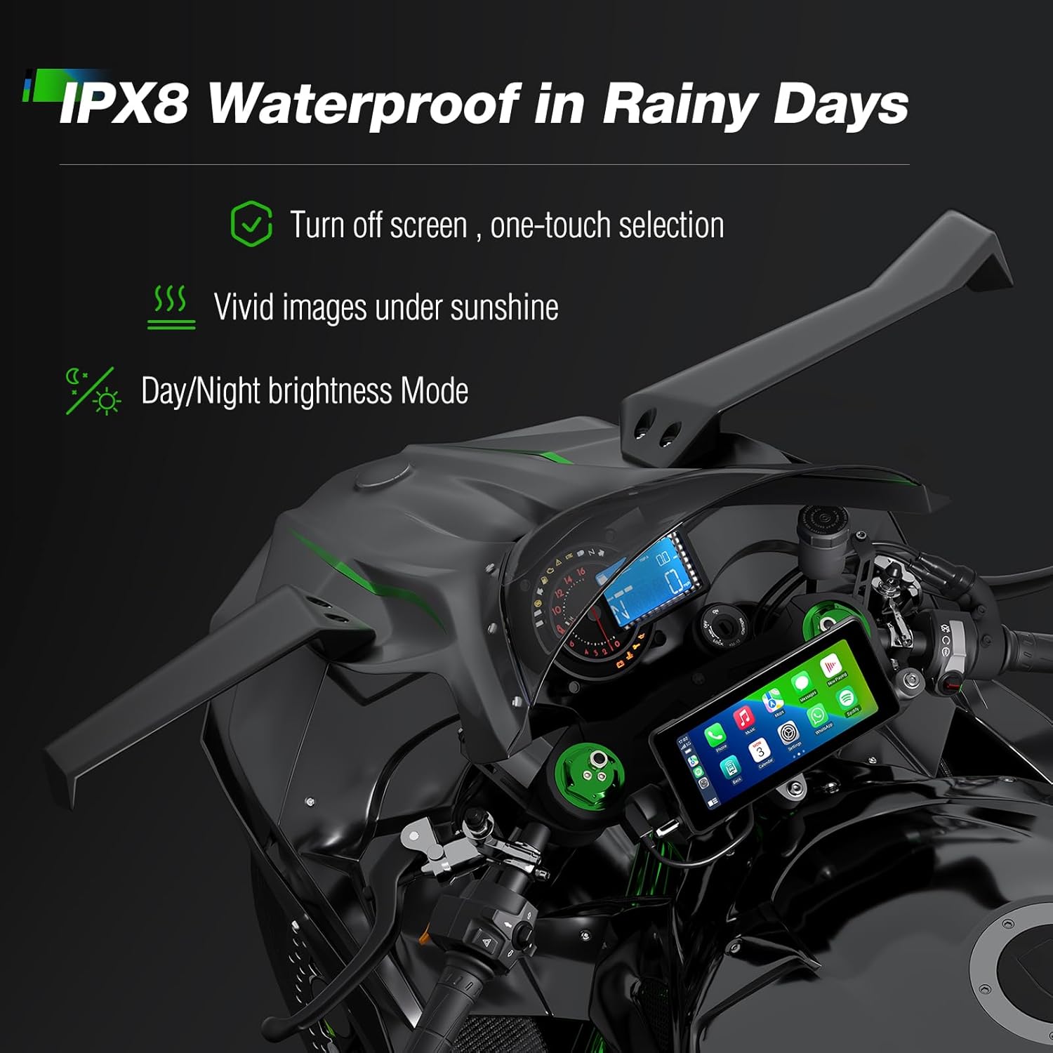 Carlikeit MT3 Motorcycle Wireless Carplay Screen