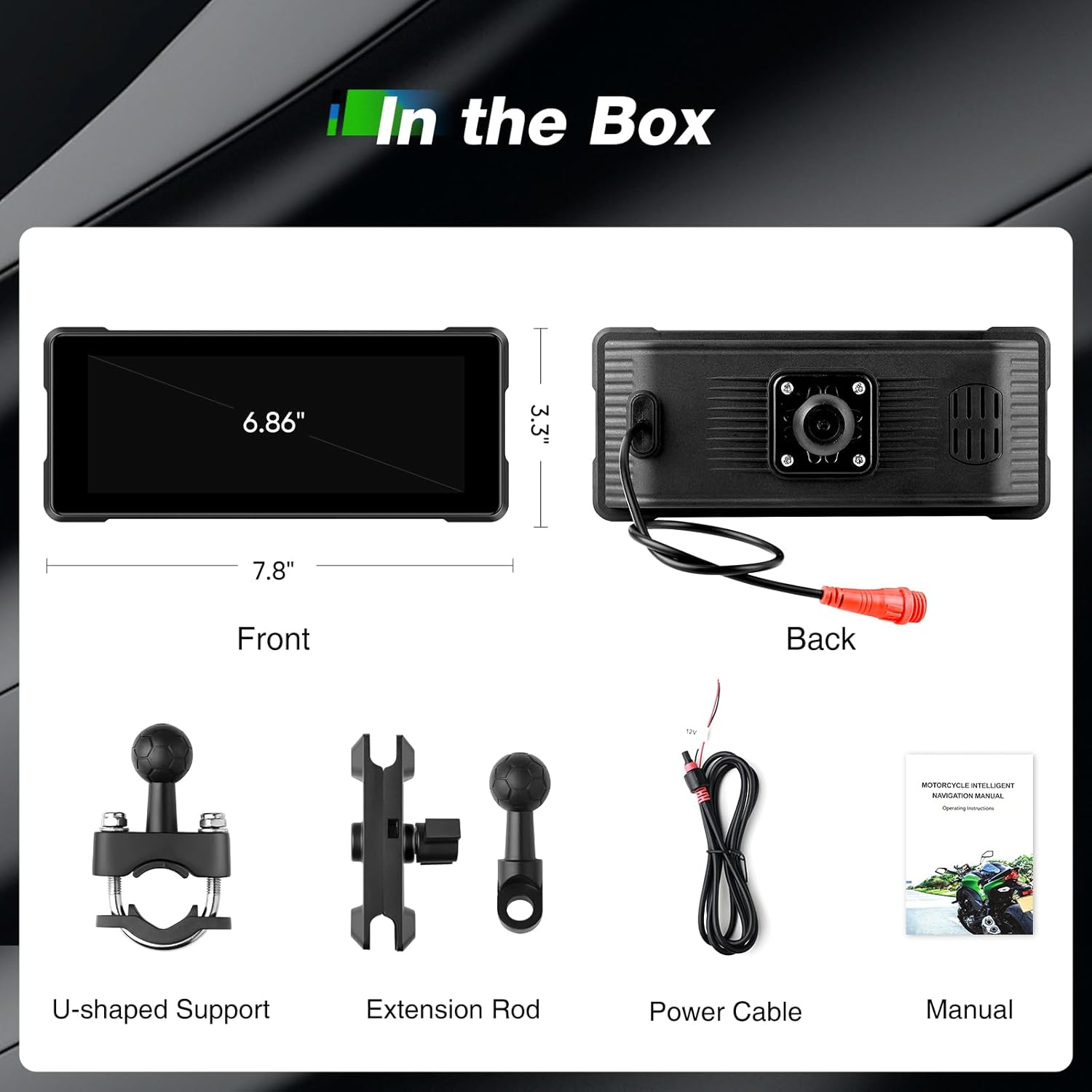 Carlikeit MT3 Motorcycle Wireless Carplay Screen