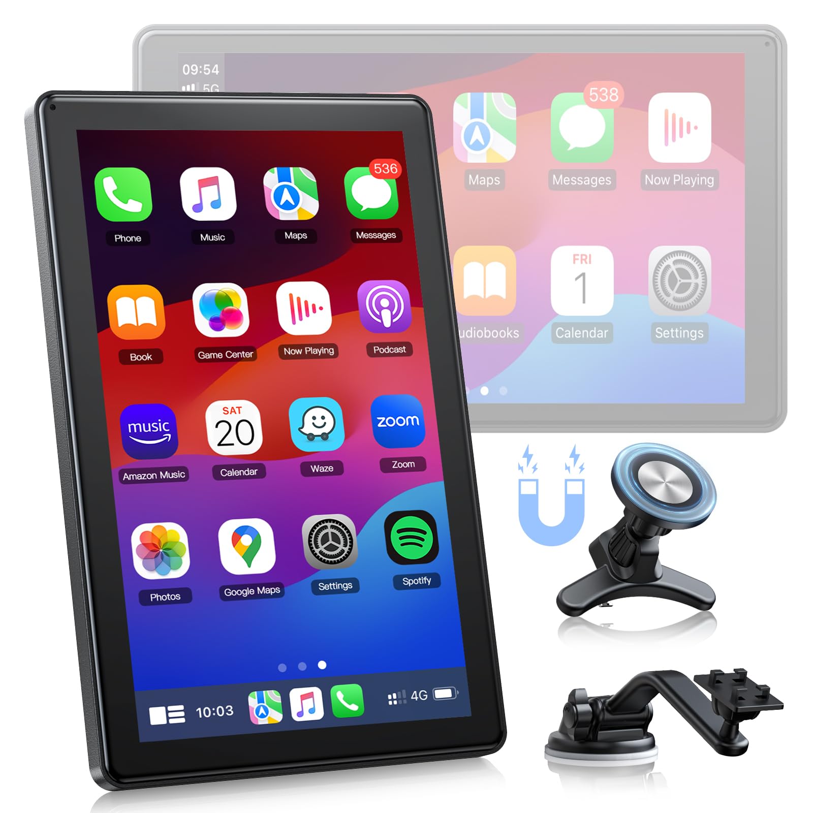 Carlikeit TS8 8" Wireless CarPlay&Android Auto Touch Screen