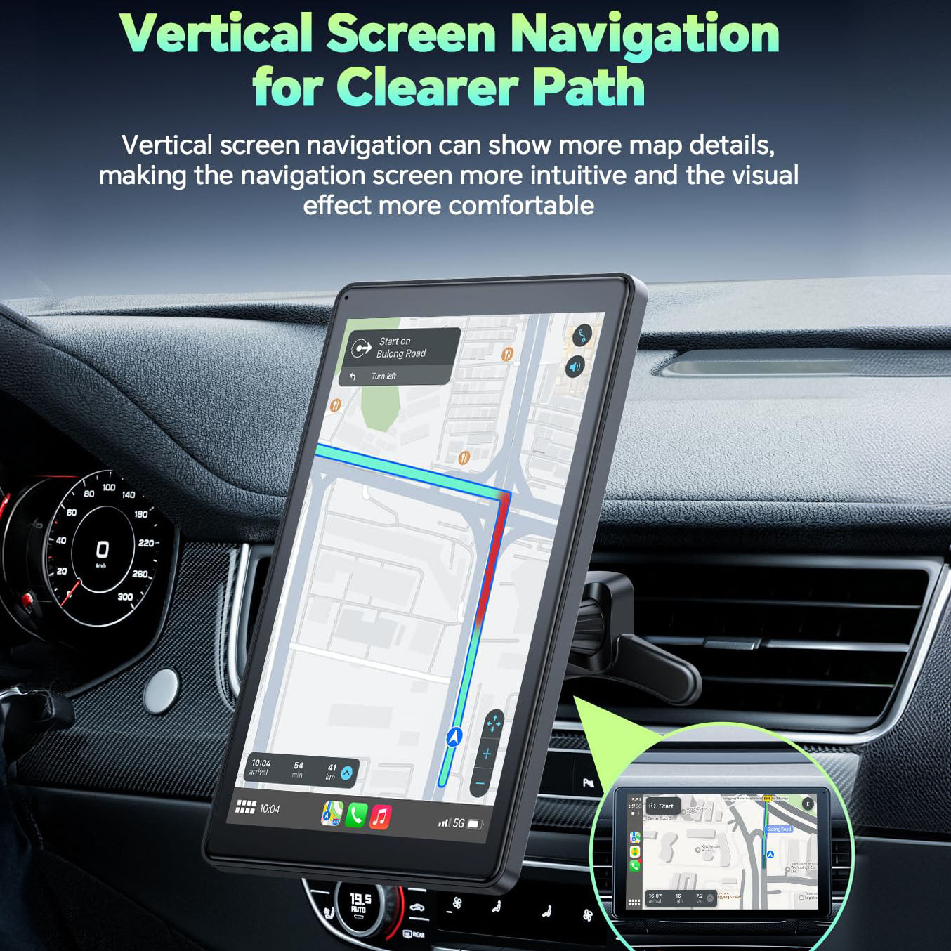 Carlikeit TS8 8" Wireless CarPlay&Android Auto Touch Screen