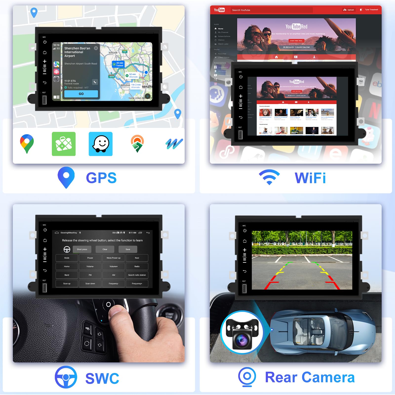 Carlikeit FD1 Car Stereo Wireless CarPlay For Ford F150/F250/F350