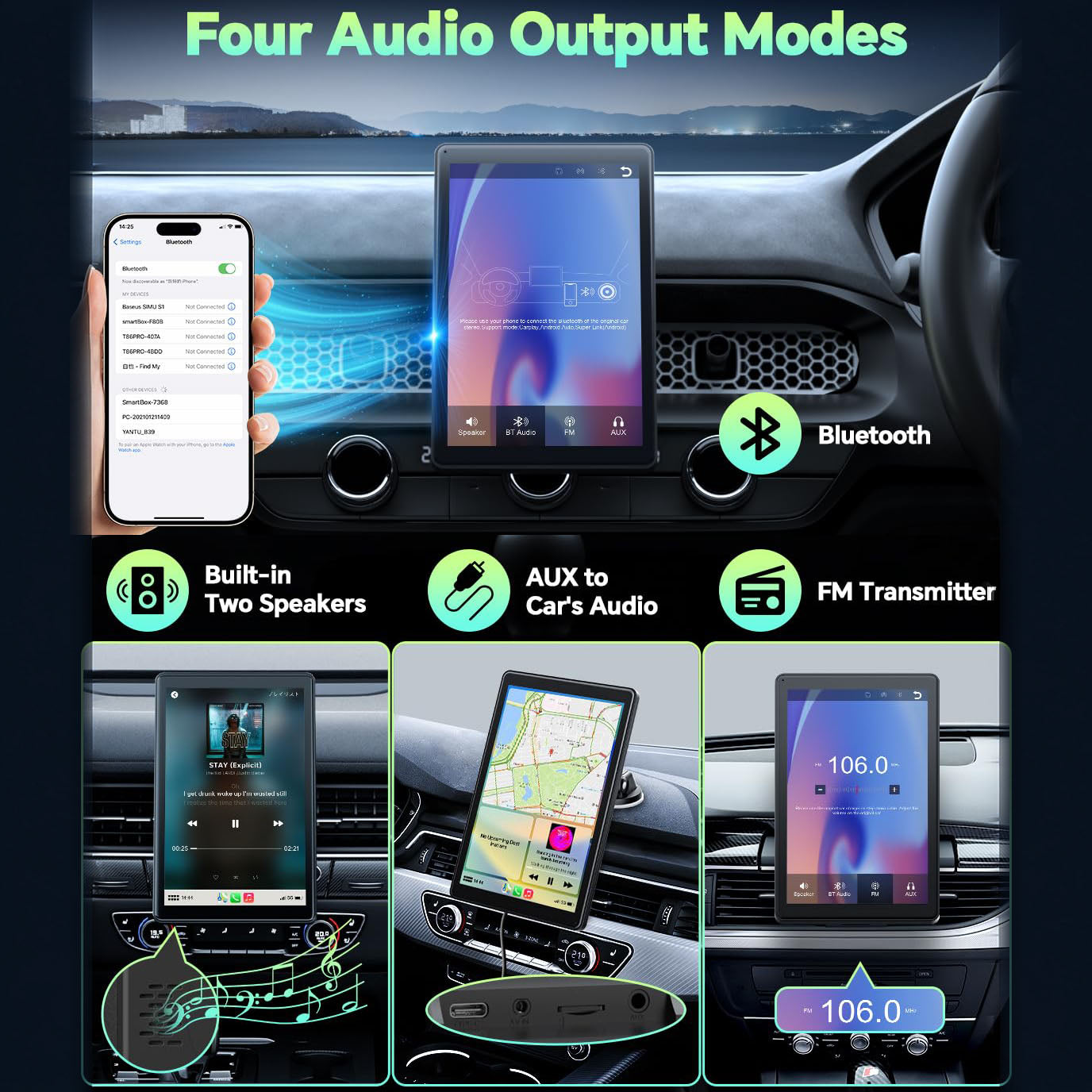 Carlikeit TS8 8" Wireless CarPlay&Android Auto Touch Screen