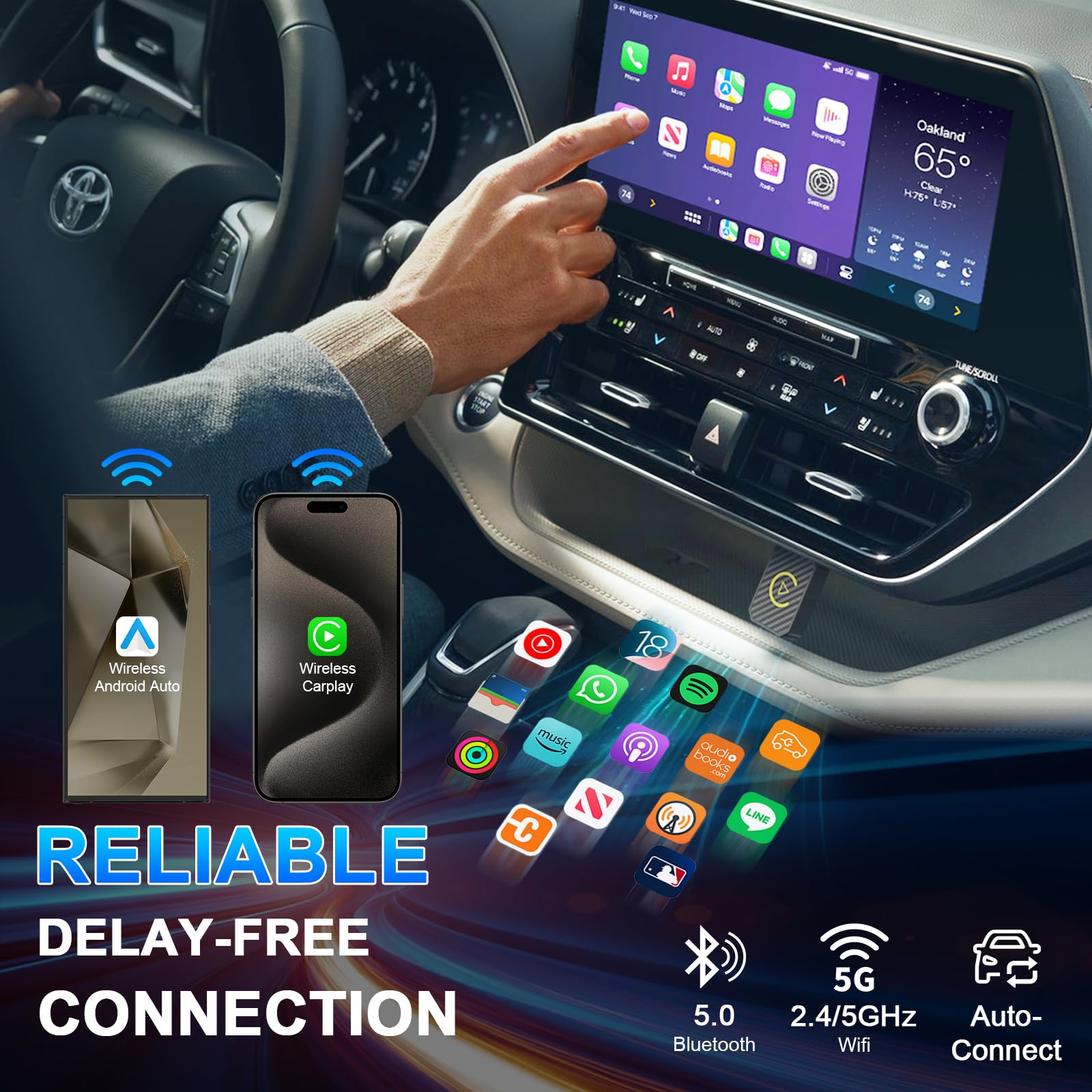 Carlikeit U2 Wireless Carplay Android Auto Adapter