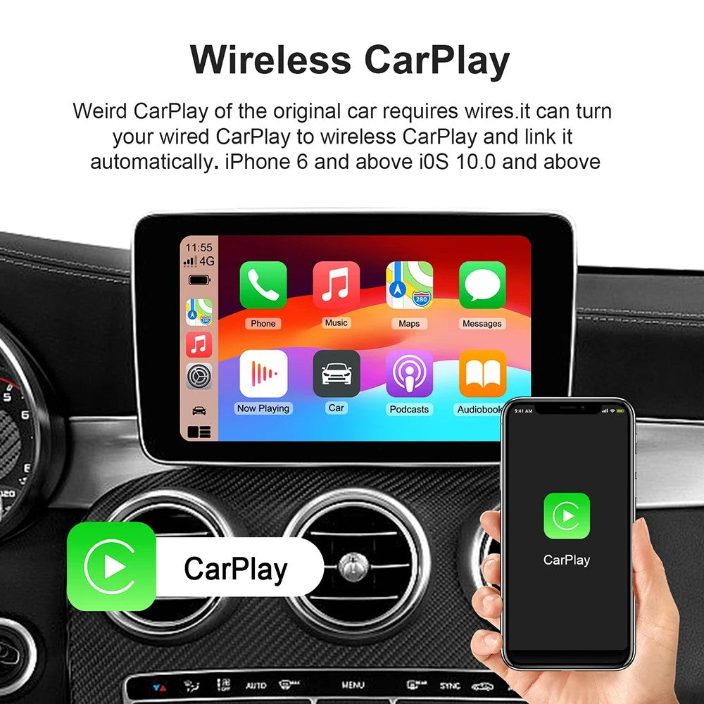 Carlikeit OB6 Wireless Carplay Android Auto Adapter Box