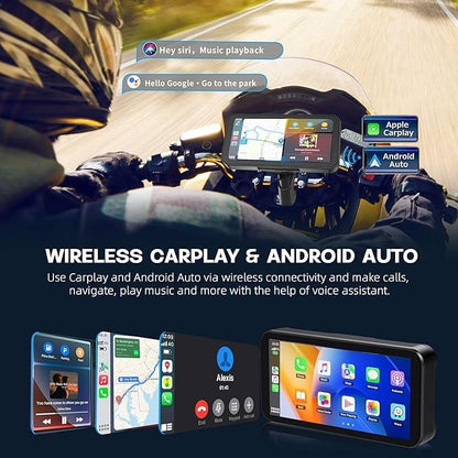 Carlikeit MT1 Motorcycle Wireless Carplay&amp;Android Auto Screen - Carlikeit