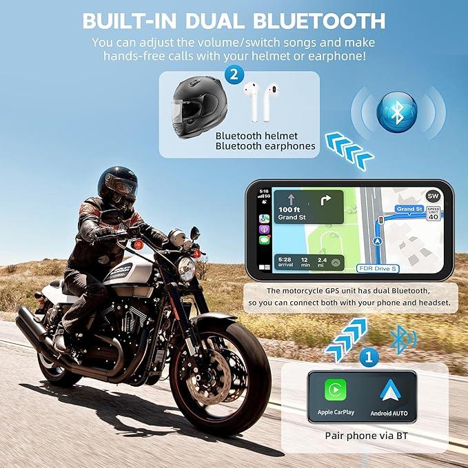 carplay motorcycle helmet Carlikeit MT1 Motorcycle Wireless Carplay&Android Auto Screen