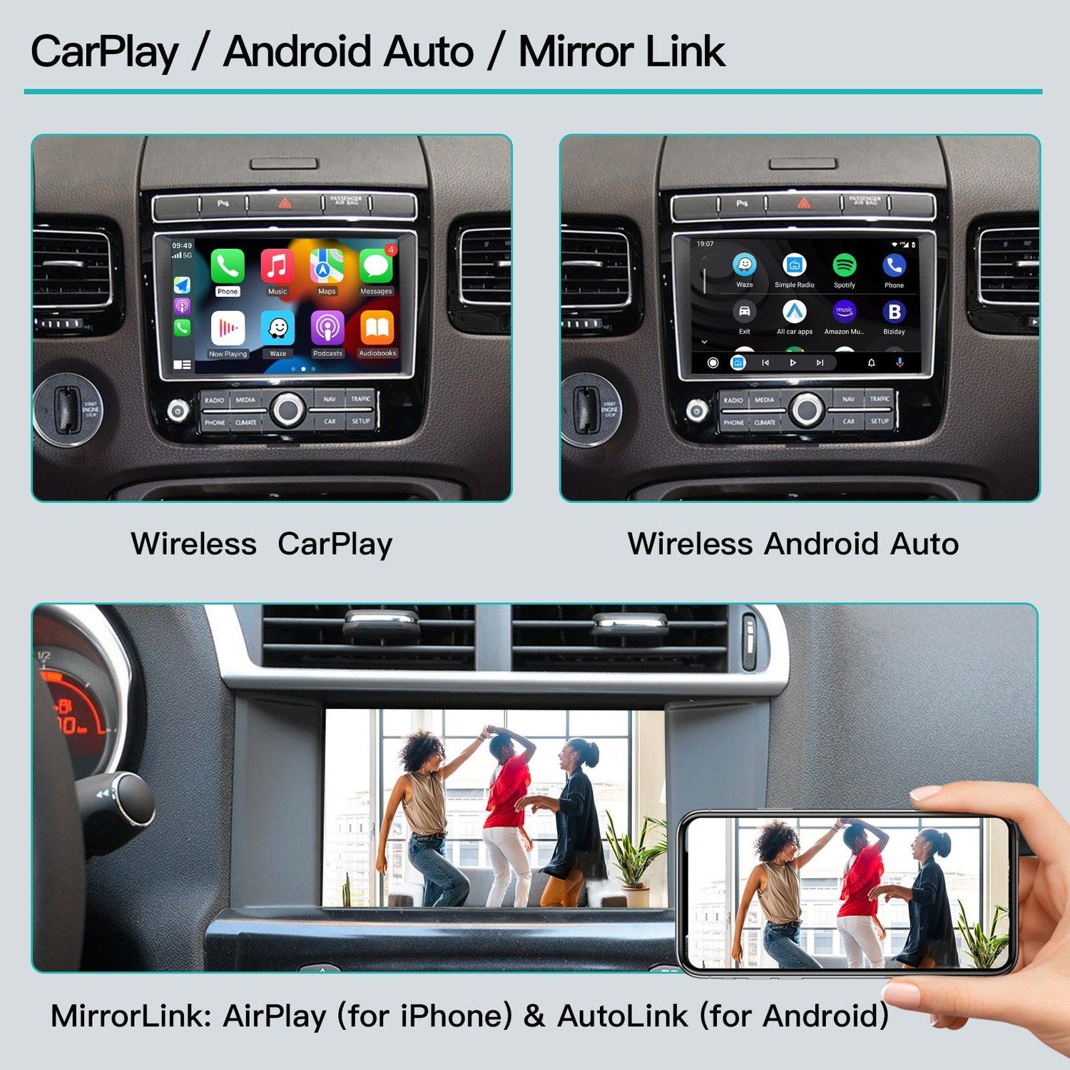 Carlikeit DZ1 Volkswagen Touareg Wireless Carplay Android auto - Carlikeit