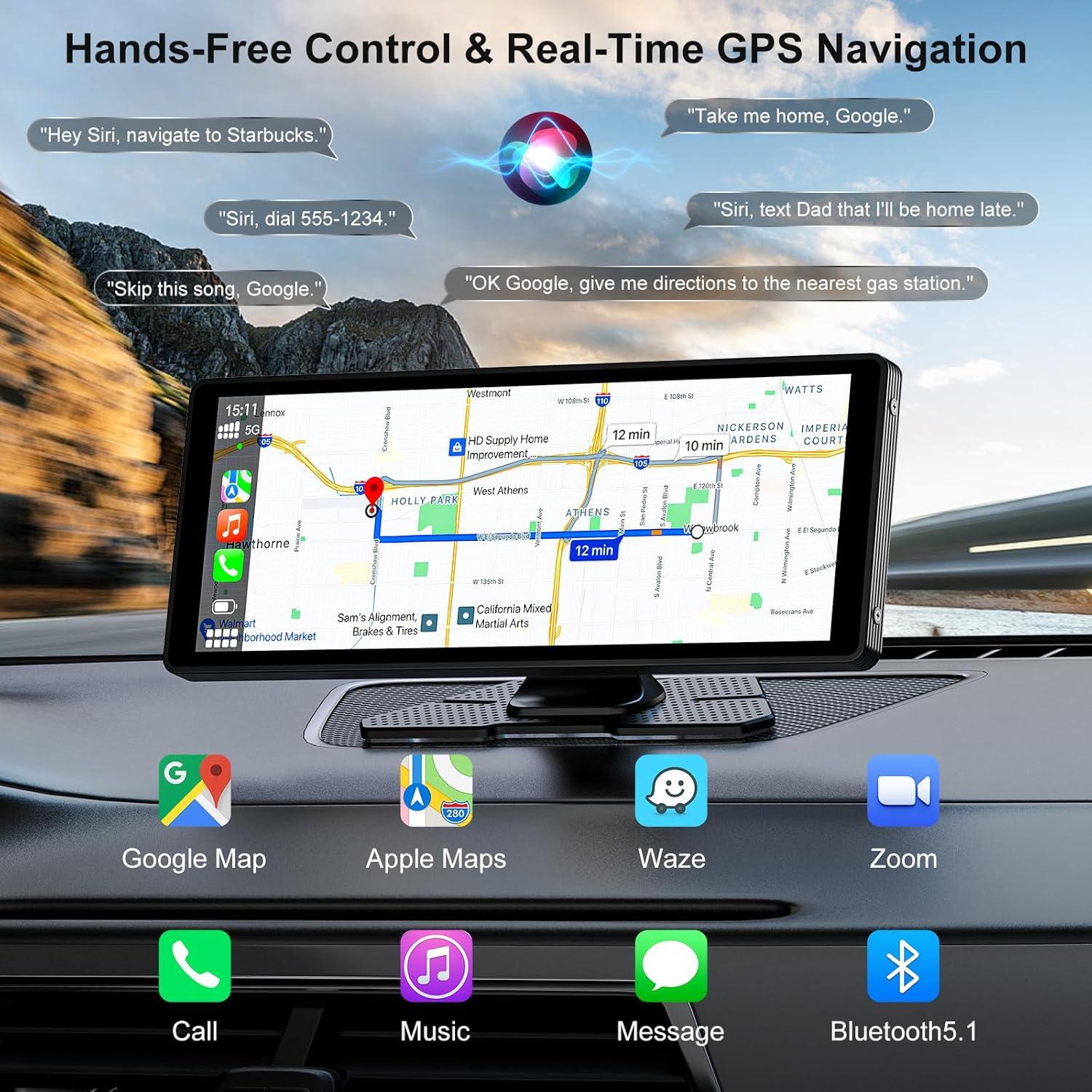 Carlikeit TS2 10.26&quot; Wireless CarPlay &amp; Android Auto IPS Touch screen