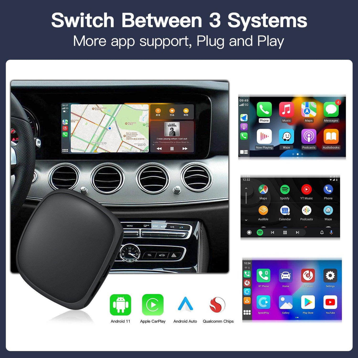 Carlikeit OB1 Wireless CarPlay Android Auto AI Box