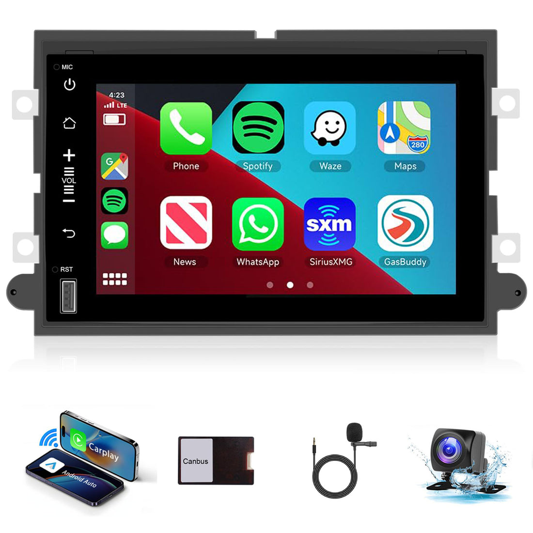 Carlikeit FD1 Car Stereo Wireless CarPlay For Ford F150/F250/F350