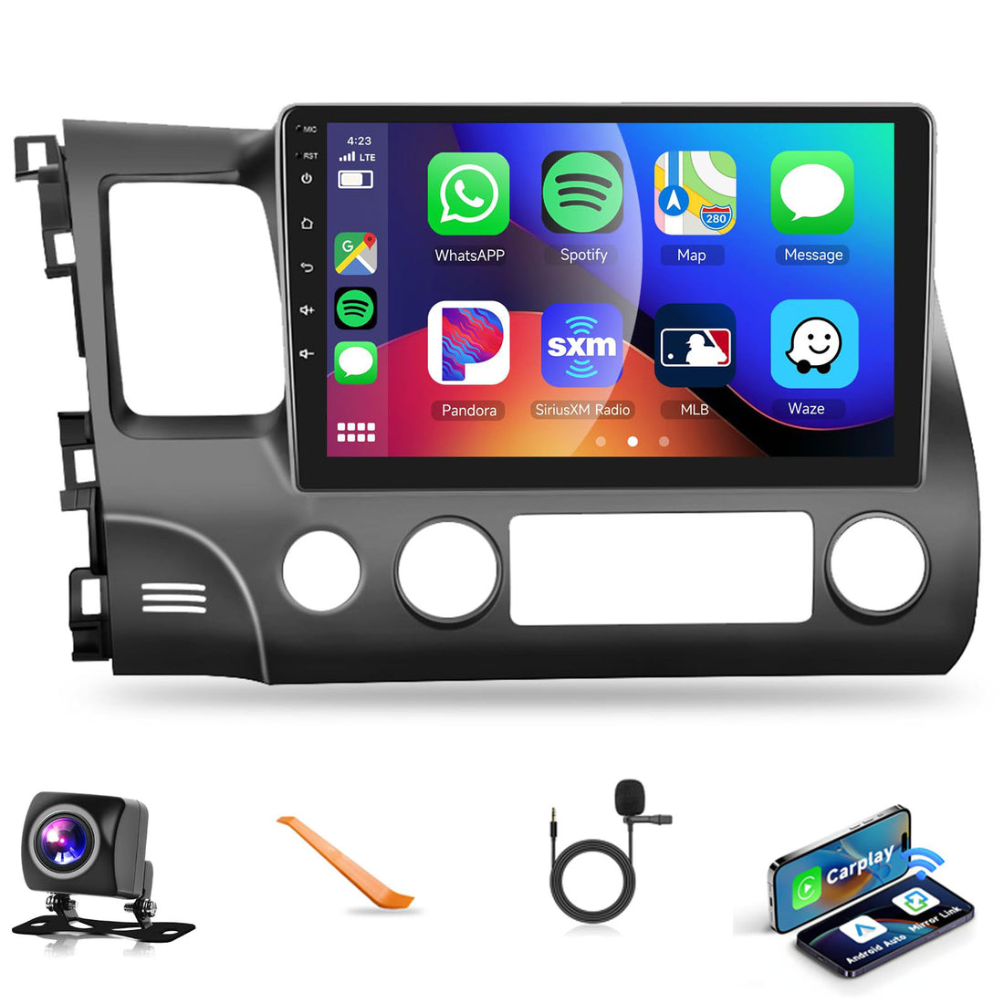 Carlikeit HN1 Car Stereo Wireless CarPlay For Honda Civic 2006-2011