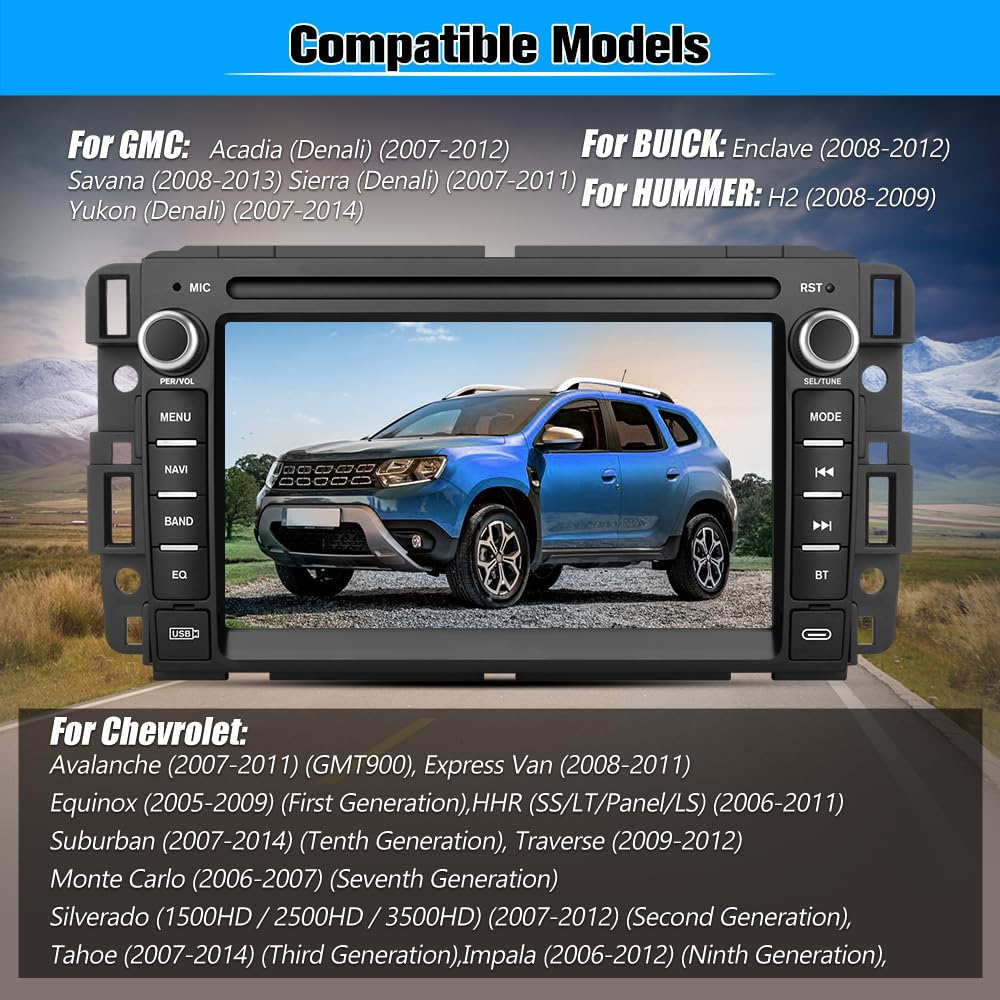 Carlikeit CB1 Car Stereo Wireless CarPlay for Chevrolet GMC Buick