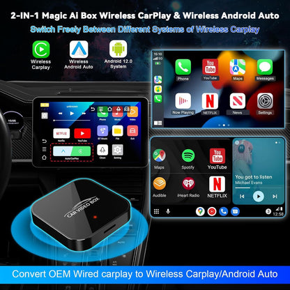 Carlikeit OB3 Wireless Carplay Android Auto Adapter