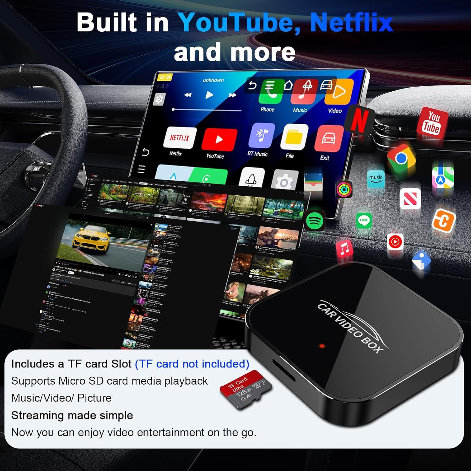 Carlikeit OB3 Wireless Carplay Android Auto Adapter