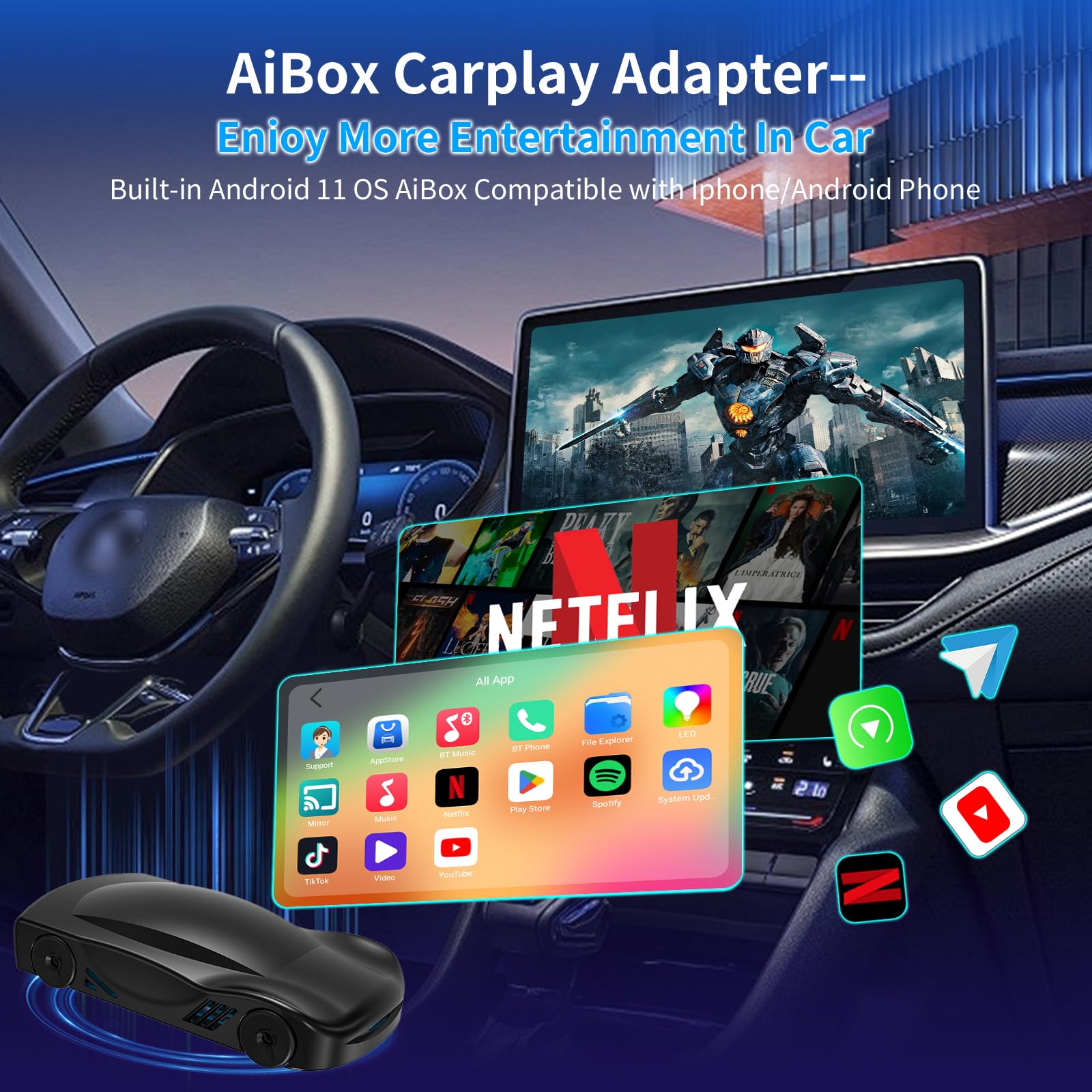 CarlikeitOB3 Wireless CarPlay Android Auto AI Box