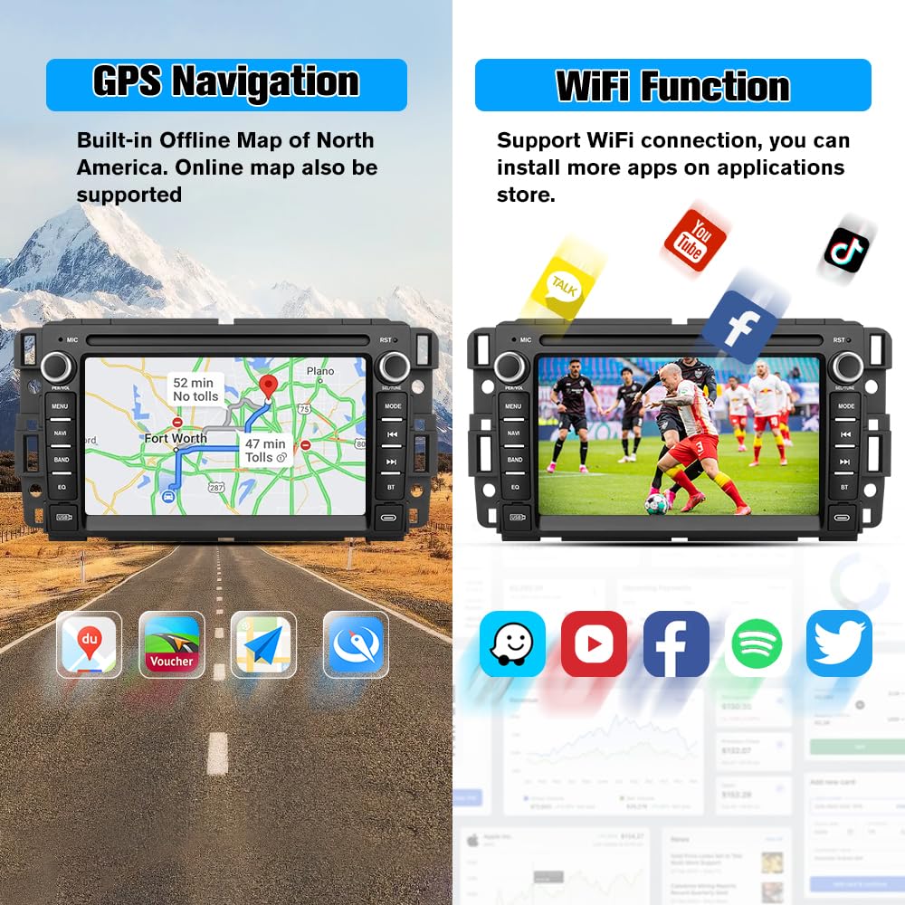 Carlikeit CB1 Car Stereo Wireless CarPlay for Chevrolet GMC Buick