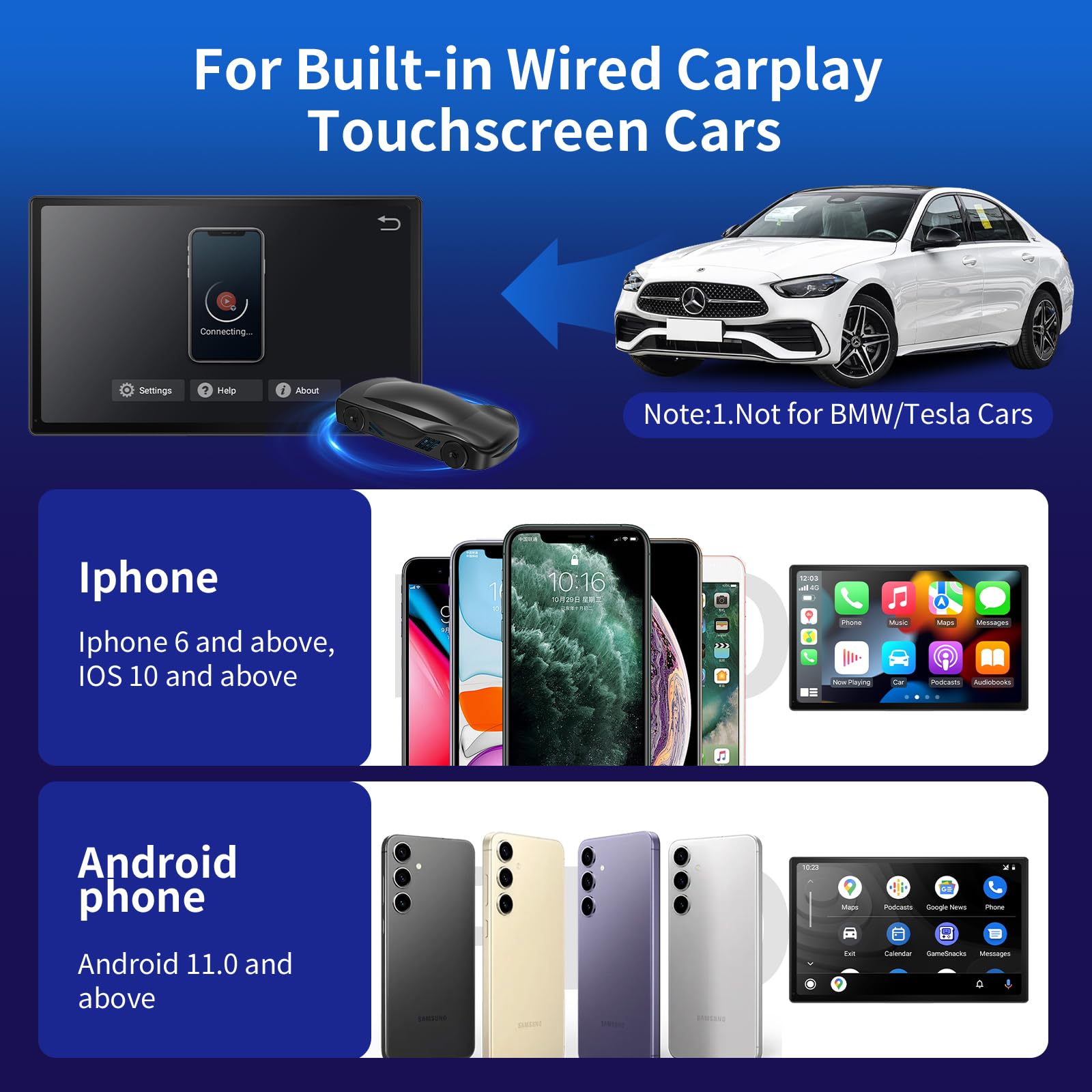 CarlikeitOB3 Wireless CarPlay Android Auto AI Box