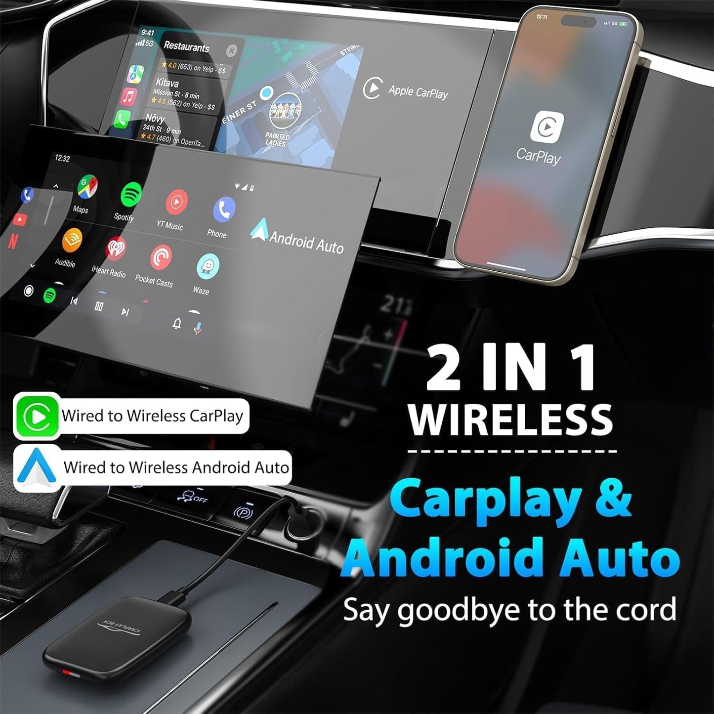 CarlikeitOB2 Wireless CarPlay Android Auto AI Box